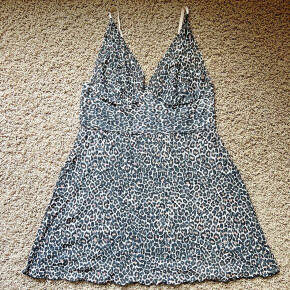 Hanky Panky Babydoll Lingerie Chemise Slip Large Leopard Stretch Lace - Picture 1 of 8